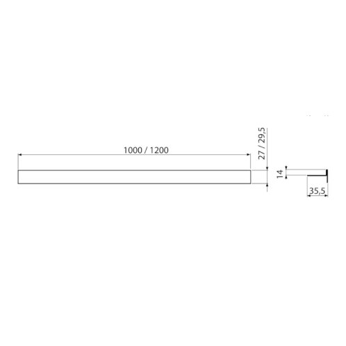 Alca - Lišta pro vyspádování podlahy 1200 mm, oboustranná, výška lemu 14 mm, nerez mat APZ906M/1200