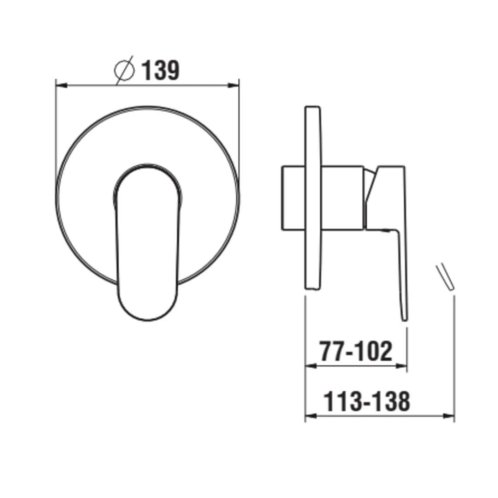 Laufen Neja - Sprchová baterie pod omítku, chrom H3315160040001