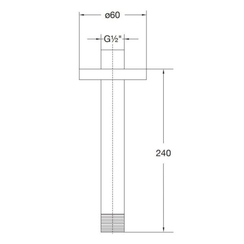 Steinberg 100 - Sprchové rameno stropní, 24 cm, chrom 100 1581