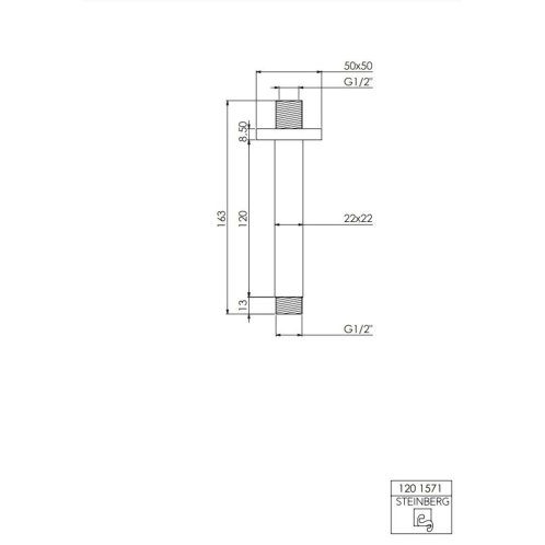 Steinberg 120 - Sprchové rameno stropní, 12 cm, chrom 120 1571