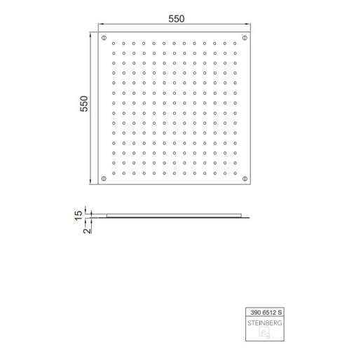 Steinberg 390 - Hlavová sprcha, 55x55 cm, matná černá 390 6512 S