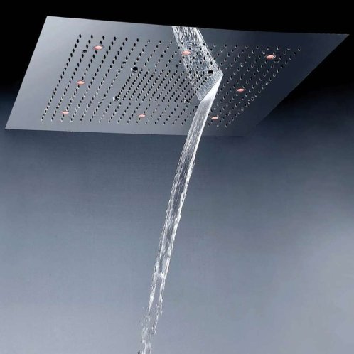 Steinberg 390 - Hlavová sprcha, 80x80 cm, 3 proudy, LED osvětlení, nerez 390 6680