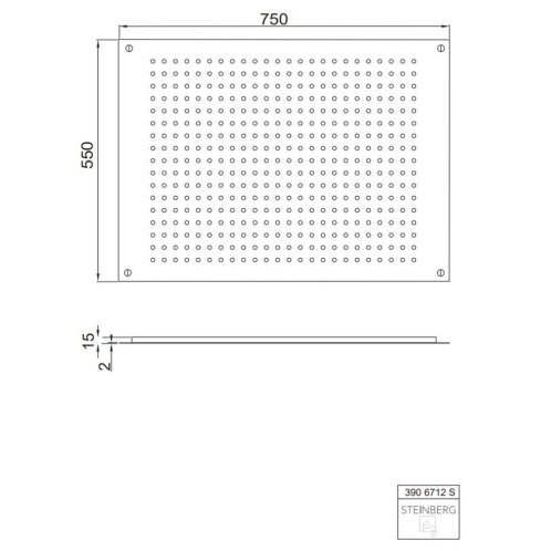 Steinberg 390 - Hlavová sprcha, 55x75 cm, matná černá 390 6712 S