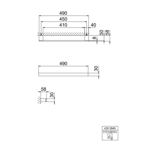 Steinberg 420 - Držák ručníků, délka 49 cm, chrom 420 2645