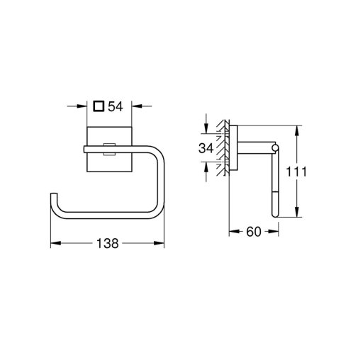 Grohe QuickFix Start Cube - Držák toaletního papíru, supersteel 40978DC0