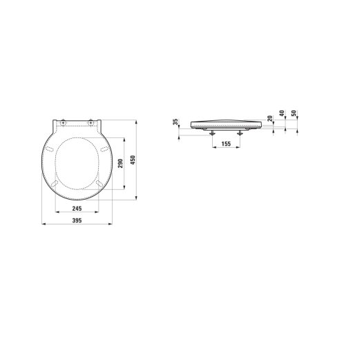 Laufen VAL - WC sedátko, SoftClose, bílá H8942810000001