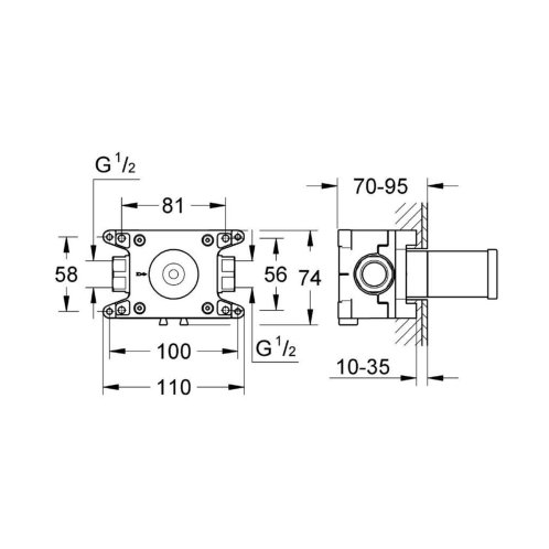 Grohe Rapido - Těleso pro ventil pod omítku 35028000