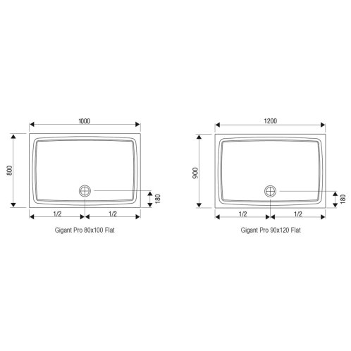 Ravak Galaxy Pro Flat - Sprchová vanička Gigant Pro Flat, 120x90 cm, bílá XA03G711010