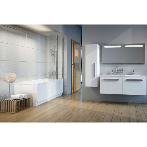 Ravak Chrome - Vanová zástěna dvoudílná CVS2-100 R, 99x150 cm, pravá, lesklý chrom/čiré sklo 7QRA0C00Z1