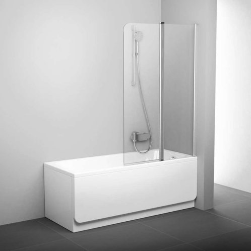Ravak Chrome - Vanová zástěna dvoudílná CVS2-100 R, 99x150 cm, pravá, lesklý chrom/čiré sklo 7QRA0C00Z1