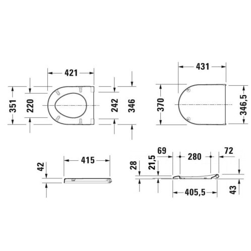 Duravit Starck 3 - WC sedátko, softclose, bílá 0063890000