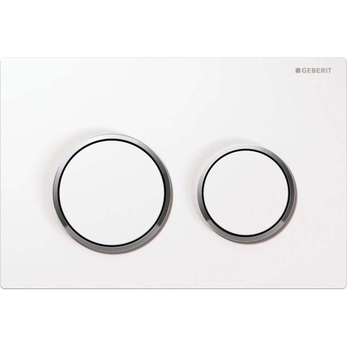 Geberit Omega20 - Ovládací tlačítko splachování, bílá/lesklý chrom 115.085.KJ.1