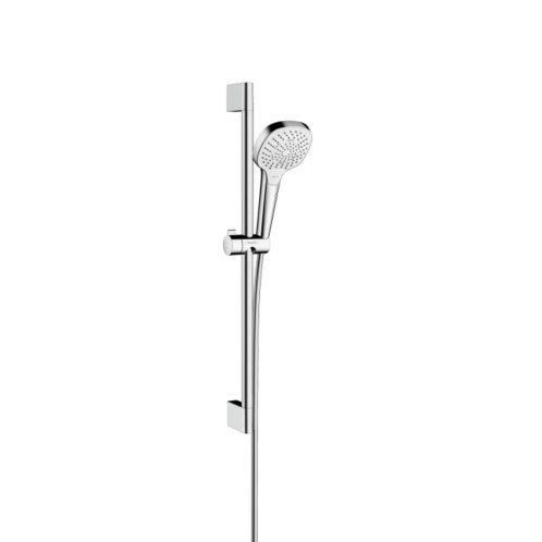 Hansgrohe Croma Select E - Set sprchové hlavice, 3 proudy, tyče a hadice, EcoSmart 9 l/min, bílá/chrom 26581400