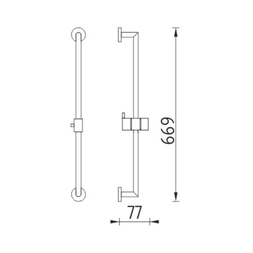 Nimco Unix - Sprchová tyč 60 cm, chrom UN 13015-26
