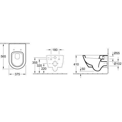Villeroy & Boch Subway 2.0 - Závěsné WC, Aquareduct, s CeramicPlus, alpská bílá 560010R1
