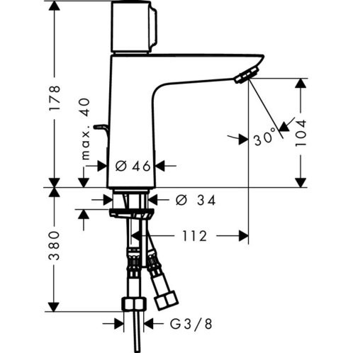 Hansgrohe Talis Select E - Umyvadlová baterie 110, s výpustí, chrom 71750000