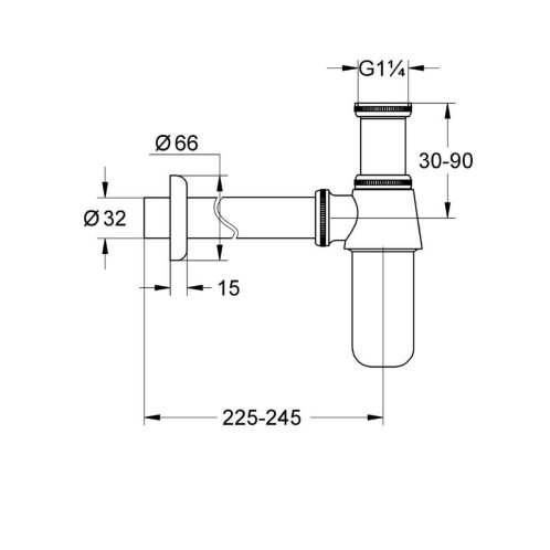 Grohe - Designový sifon, chrom 28920000