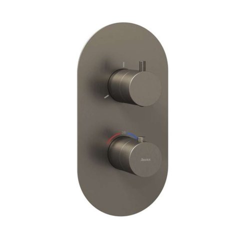 Ravak Espirit - Termostatická baterie pod omítku, pro 3 spotřebiče, kartáčovaný grafit X070326