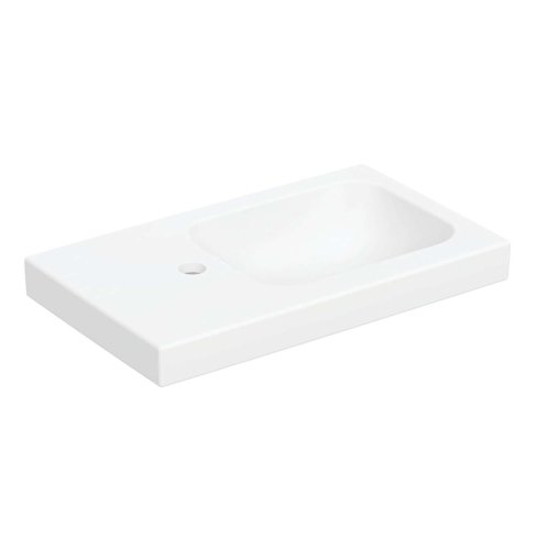 Geberit iCon - Umývátko 53x31 cm, bez přepadu, otvor pro baterii vlevo, matná bílá 501.833.JT.1