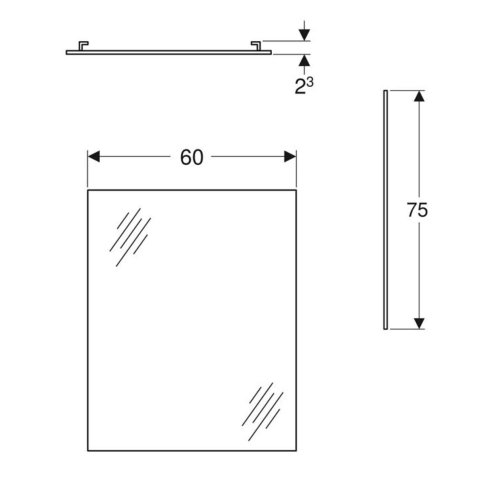 Geberit Selnova Square - Zrcadlo, 60x75 cm 502.891.00.1