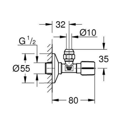 Grohe - Rohový ventil, matná černá 220732430