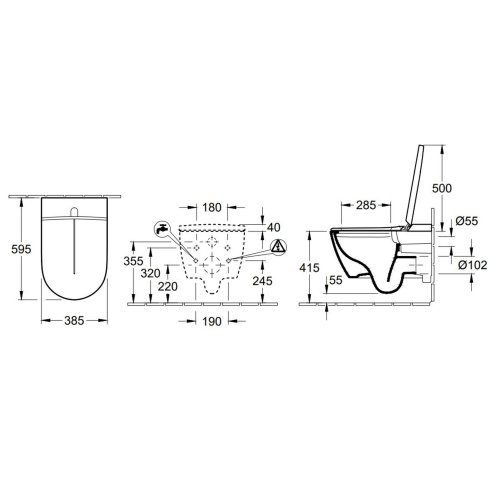 Villeroy & Boch ViClean - Elektronický bidet s keramikou, Rimless, CeramicPlus, SoftClosing, alpská bílá V0E200R1