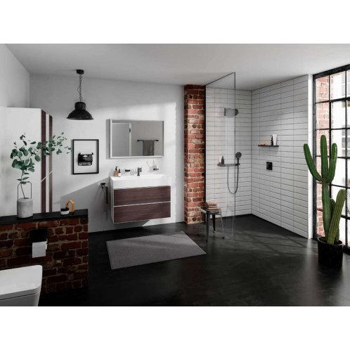 Hansgrohe Rainfinity - Nástěnné kolínko s držákem a poličkou, matná černá 26843670