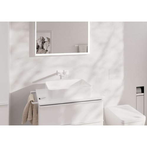 Hansgrohe Tecturis E - Umyvadlová baterie pod omítku, s výpustí, 2-otvorová instalace, EcoSmart, matná bílá 73051700