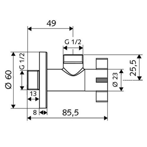 Schell 4Wing - Rohový regulační ventil, chrom 053990699