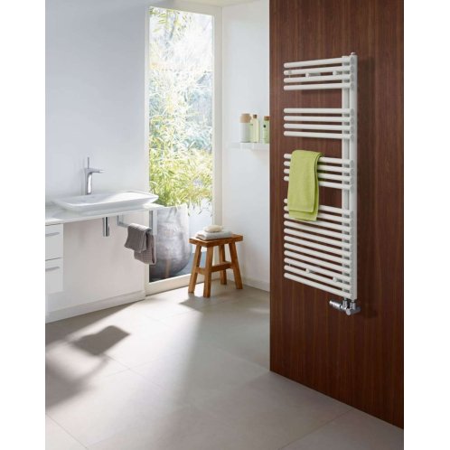 Zehnder Forma Asym - Koupelnový radiátor 168x60 cm, rovný, vnější připojení 5 cm, bílý lak LFAL-170-060