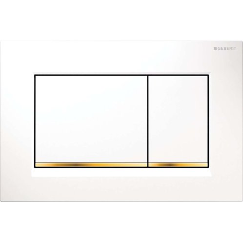 Geberit Sigma20 - Ovládací tlačítko splachování, bílá/pozlacená 115.883.KK.1