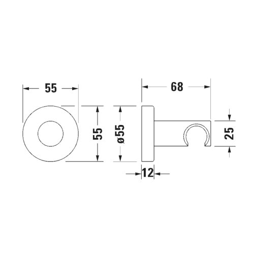 Duravit - Držák sprchy, kartáčovaný nerez UV0620007070