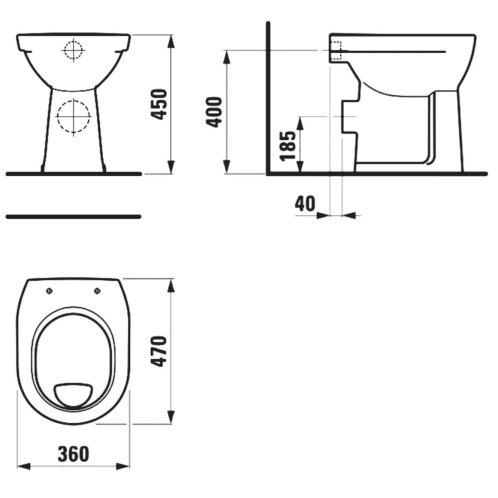 Jika Lyra plus - Stojící WC, zadní odpad, ploché splachování, bílá H8253860000001