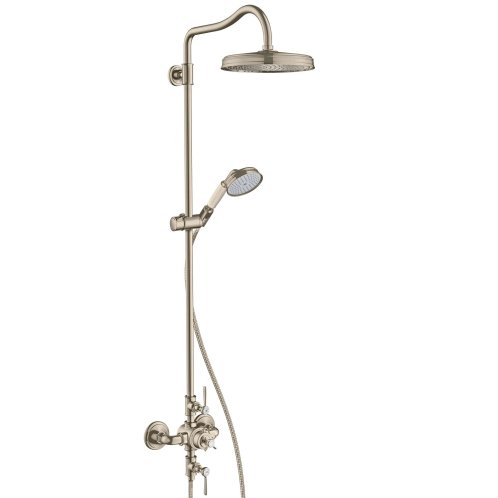 Axor Montreux - Showerpipe s termostatickou baterií a horní sprchou 1jet, kartáčovaný nikl 16572820