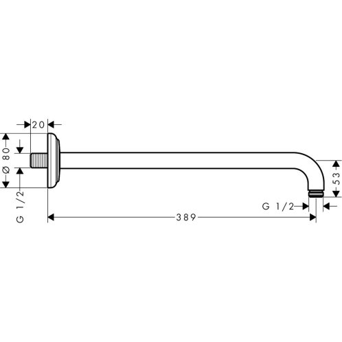 Axor Montreux - Sprchové rameno 39 cm, chrom 27348000