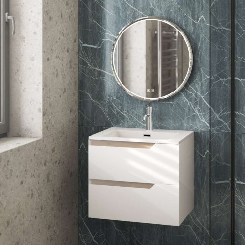 kielle Idolio - Zrcadlo s LED osvětlením a vyhříváním, průměr 59 cm, chrom 50324013