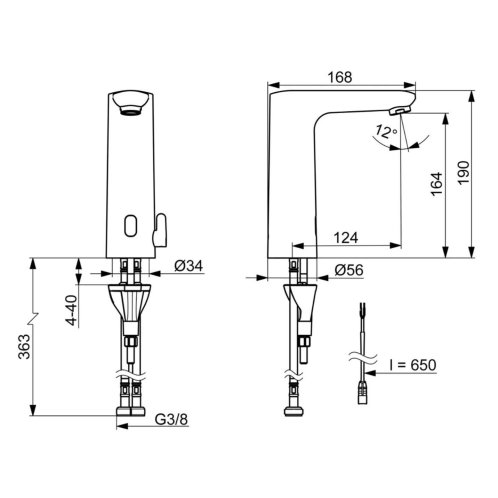 Hansa Electra - Termostatická elektronická umyvadlová baterie, bateriové napájení, Bluetooth, chrom 93702219