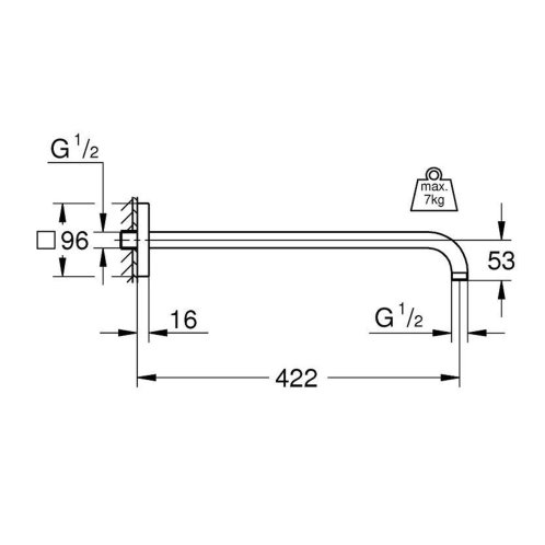 Grohe Rainshower - Sprchové rameno 42 cm, chrom 26145000