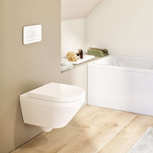 Villeroy & Boch Architectura - Závěsné WC se sedátkem SoftClosing, Rimless, TwistFlush, CeramicPlus, alpská bílá 4694CLR1