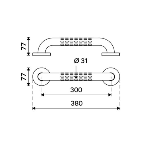 Nimco Asistent - Madlo, délka 30 cm, matný nerez BM 9030-10