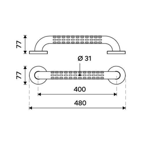 Nimco Asistent - Madlo, délka 40 cm, matný nerez BM 9040-10