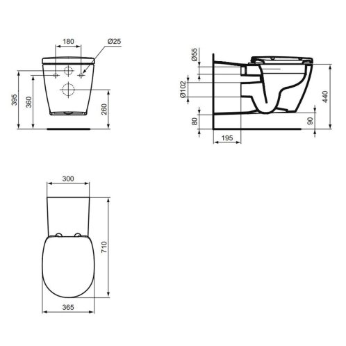 Ideal Standard Connect Freedom - Závěsné WC bezbariérové, Rimless, s Ideal Plus, bílá E8194MA