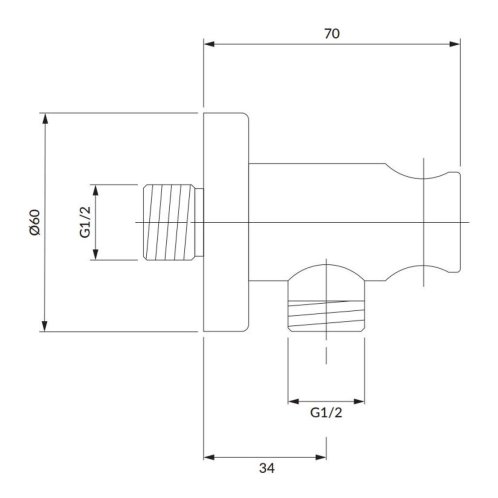 OMNIRES - Nástěnné kolínko s držákem, chrom 8873CR