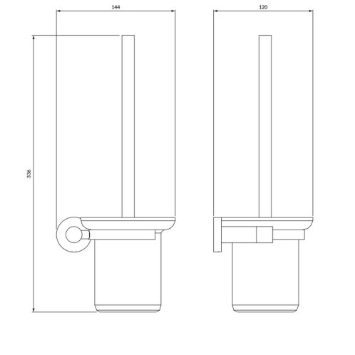 OMNIRES Modern Project - WC štětka nástěnná s držákem, matná černá MP60621BL