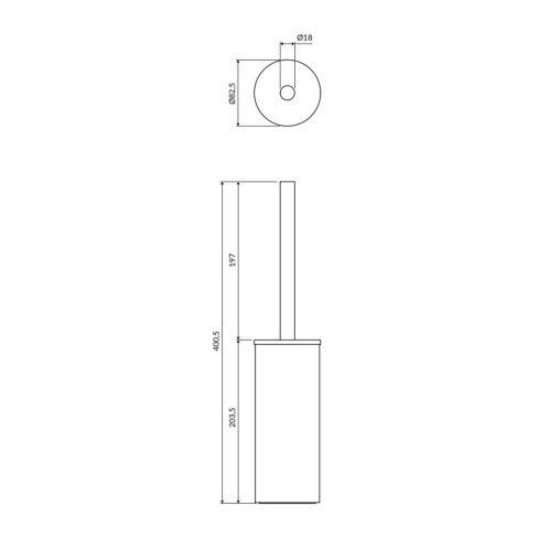 OMNIRES Modern Project - WC štětka na postavení, zlatá MP60622GL