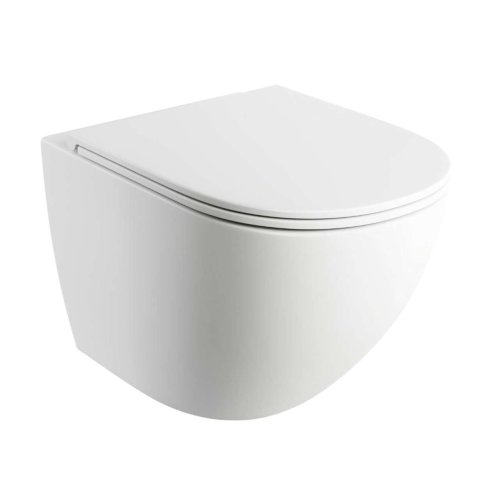 OMNIRES Ottawa - Závěsné WC se sedátkem SoftClose, Rimless, matná bílá OTTAWAMWBM