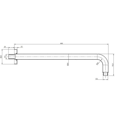 OMNIRES - Sprchové rameno, 40 cm, chrom RA01LCR
