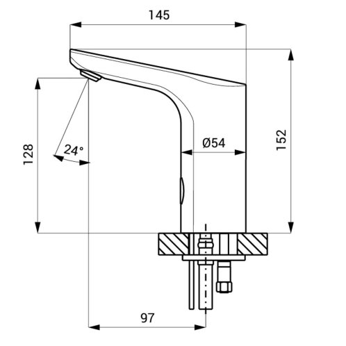 Sanela - Elektronický umyvadlový ventil, pro studenou vodu, bateriové napájení, metal grey SLU 62HB