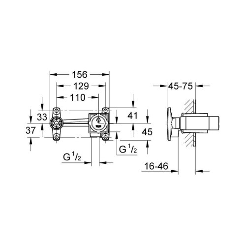 Grohe - Montážní těleso pro baterii pod omítku 23200000
