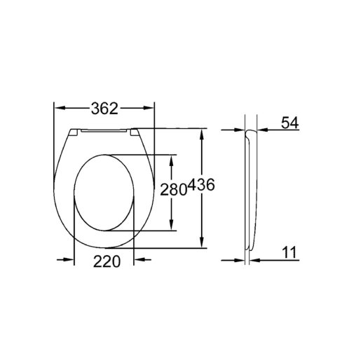 Grohe Bau Ceramic - WC sedátko, duroplast, bílá 39492000